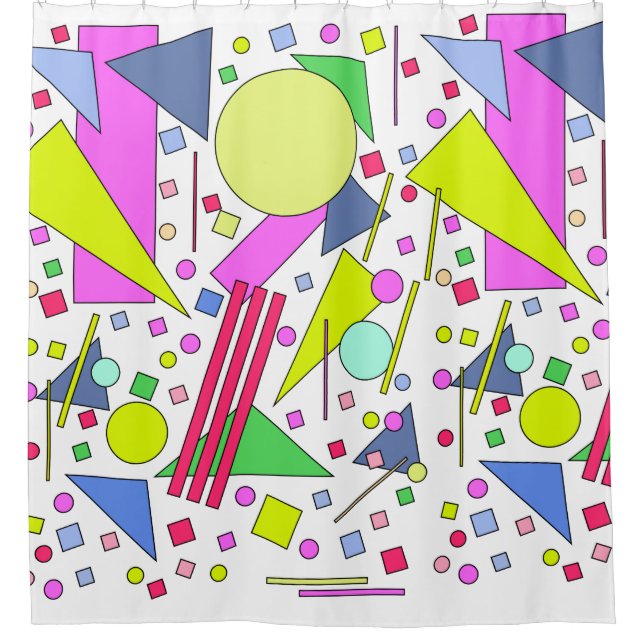 Retro Vintage 80s and 90s Style Duschvorhang (Vorderseite)