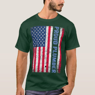 Retro Vintage Amerikanische Flagge Klempner Fourt T-Shirt