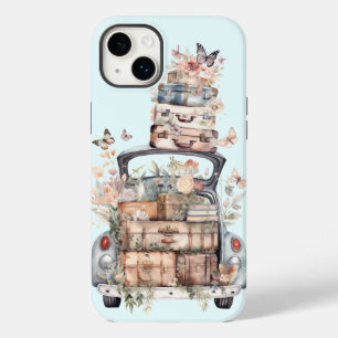 Retro Vintage Aquarellwagenkoffer Reise Case-Mate iPhone 14 Plus Hülle