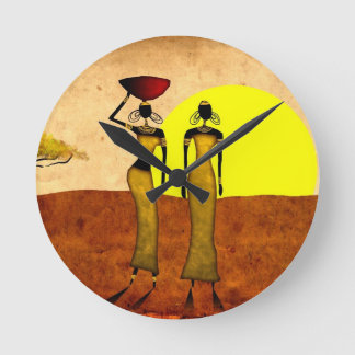 Retro Vintage Artgeschenke 24 Afrikas Runde Wanduhr