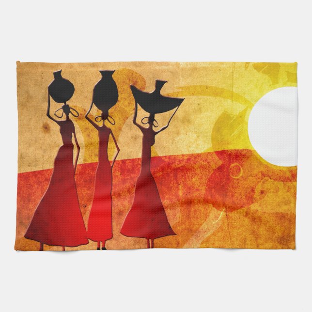 Retro Vintage Artgeschenke 27 Afrikas Geschirrtuch (Horizontal)