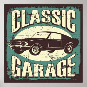 Retro-Vintage-Autogarage  Poster