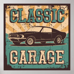 Retro-Vintage-Autogarage  Poster