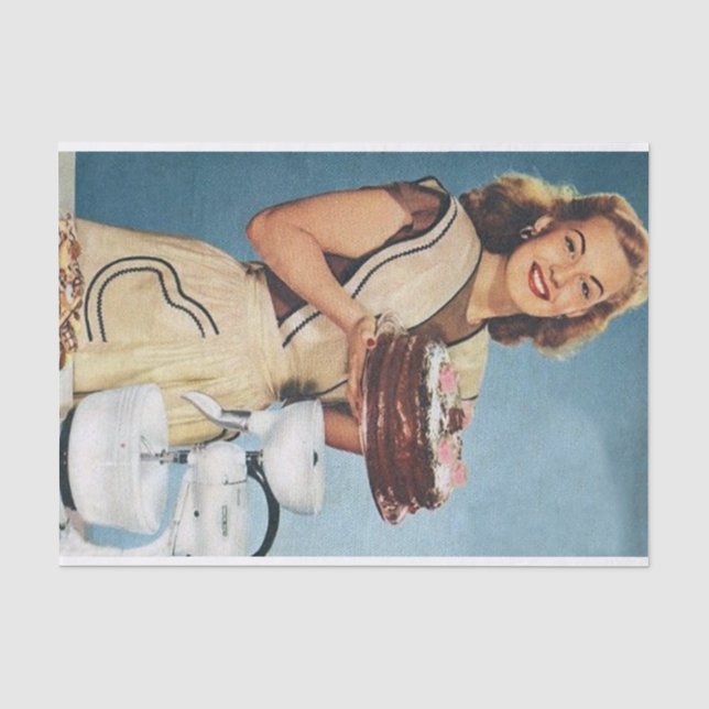 Retro Vintage Backdame Decoupage Seidenpapier (Vorderseite)
