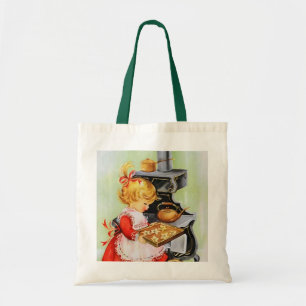 retro-vintage-Bäckerei-Mädchen Feiertag Tragetasche