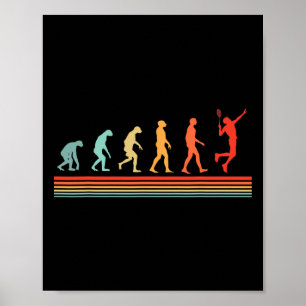 Retro Vintage Badminton Player-Evolution Poster