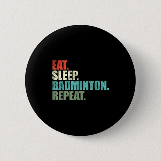 Retro-Vintage-Badmintonspieler  Button (Vorderseite)
