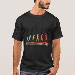 Retro Vintage Badmintonspieler Evolution T-Shirt