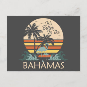 Retro Vintage Bahamas Carte postale Vacances Crois
