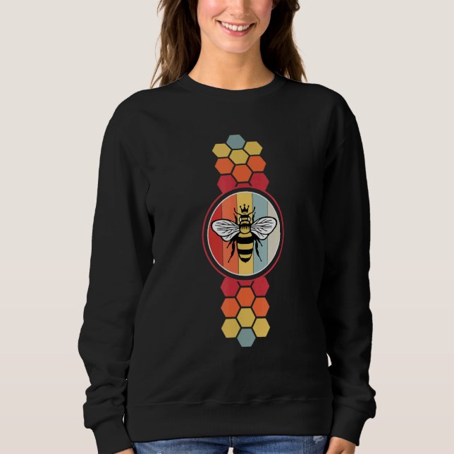 Retro Vintage Bee Honeycomb Beekeeper Beekeeping Sweatshirt (Vorderseite)