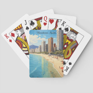 Retro Vintage Benidorm Spanien Reise Mittelmeer Spielkarten