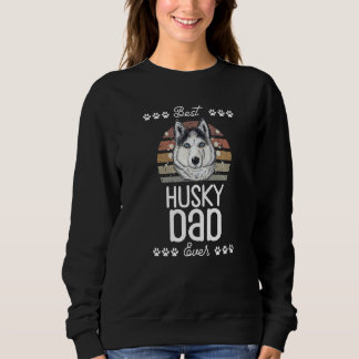 Retro Vintage Best Husky Dad Dog Paws Daddy Father Sweatshirt