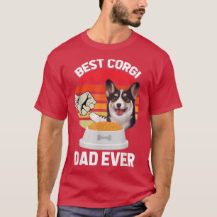 Retro Vintage Bester Corgi-Vater Hund Papa Besitze T-Shirt