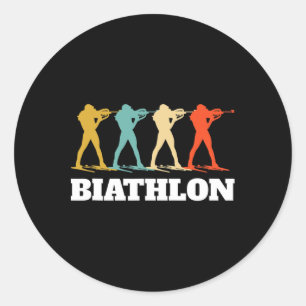 Retro Vintage Biathlon Biathlet Runder Aufkleber