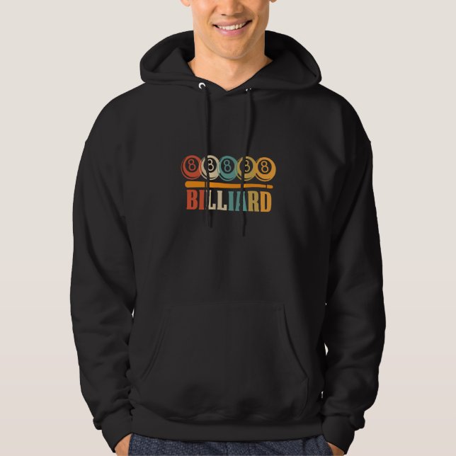Retro Vintage Billardspieler Snooker Pool Zitat Hoodie (Vorderseite)