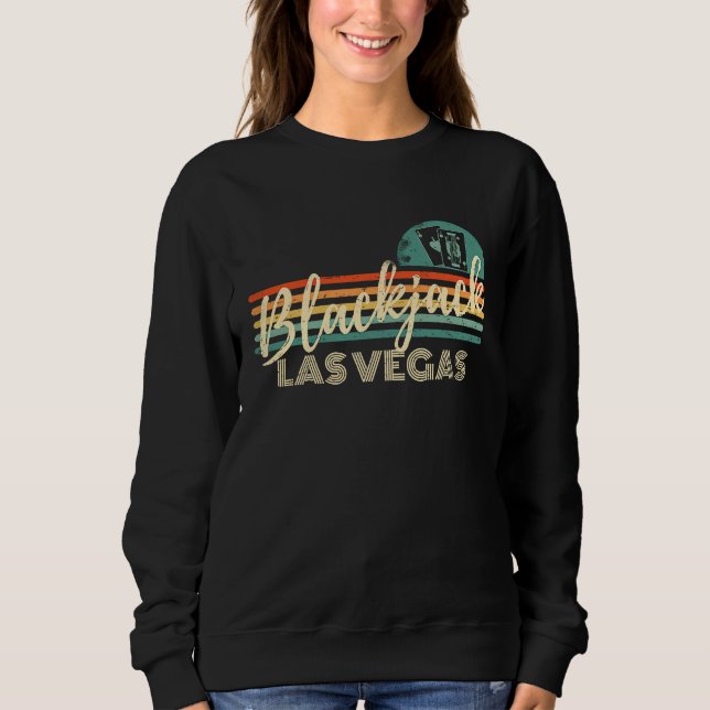 Retro Vintage Blackjack Player Gambling Casino Bla Sweatshirt (Vorderseite)