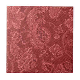 Retro Vintage Blumenmoosbeerrot-Fliese Fliese
