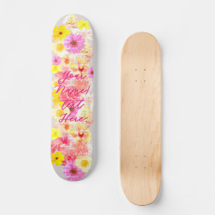 Retro Vintage Blumenstrauß Skateboard