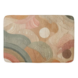 Retro Vintage Bohemian Erdiges Abstraktes Design Badematte