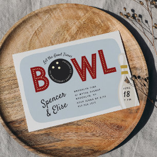 Retro-Vintage-Bowling-Themen-Jubiläumsfeier Folieneinladung