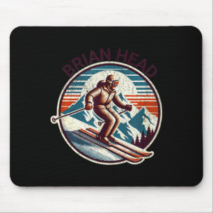 Retro Vintage Brian Head Utah Skigebiet Winter Mousepad