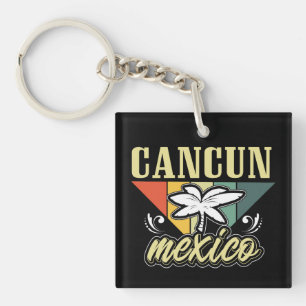 Retro Vintage Cancun Mexiko Schlüsselanhänger
