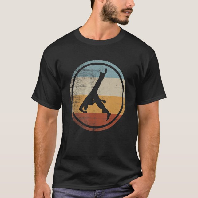 Retro Vintage Capoeira Kämpfer Capoeira Training T-Shirt (Vorderseite)