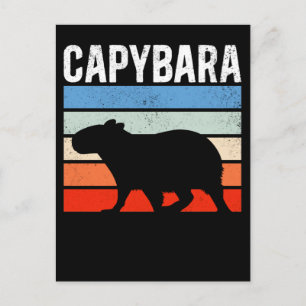 Retro-Vintage-Capybara Süßes Tier Postkarte