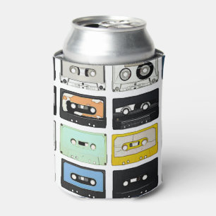 Retro Vintage Cassette Mix Tapes Kunstmuster Dosenkühler