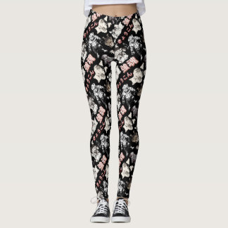 Retro Vintage Chibi Bulldog MMA Mixed Martial Arts Leggings