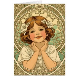 retro Vintage Child With Flowers