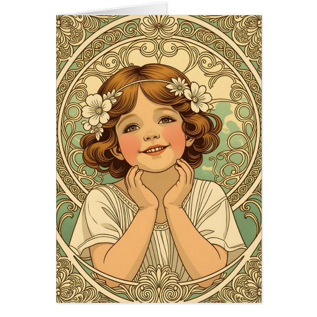 retro Vintage Child With Flowers (Vorne)