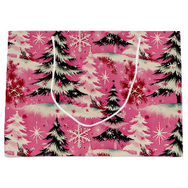 Retro Vintage Christmas: 1950's Pink Xmas Große Geschenktüte