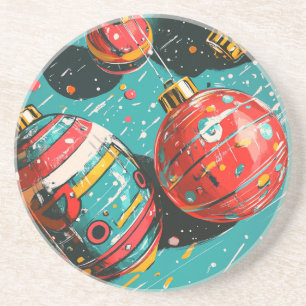 Retro Vintage Christmas Bulbs Getränkeuntersetzer