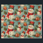 Retro Vintage Christmas: Frostige Schneemänner Geschenkpapier<br><div class="desc">Dieses Vintage Weihnachtsverpackungspapier mit Schneemann zeichnet sich durch ein charmantes und nostalgisches Design aus. Der hellblaue,  sternenförmige Hintergrund Set einen winterlichen Ton,  der an einen klaren Nachthimmel erinnert. Die Schneemänner auf dem Packpapier sind klassisch und skurril dargestellt und tragen rote Schals und Hüte.</div>