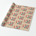 Retro Vintage Christmas Holly Jolly Vibes Monogram Geschenkpapier<br><div class="desc">Der Retro 80er/70er Themed Christmas Holiday ist eine reizvolle Mischung aus Nostalgie und Feiertagssaufe, die sich aus den beiden pulsierenden Jahrzehnten der Ikonen zusammensetzt. Das Design spiegelt das Wesen einer warmen und einladenden pastellfarbenen Weihnachtszeit wider. Mit Holly Jolly Vibes in Retro und Saisondesign. Bearbeiten Sie mit Monogram und Name, um...</div>