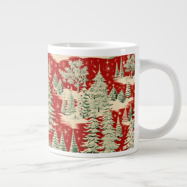 Retro Vintage Christmas Landscape Jumbo-Tasse (Rechts)