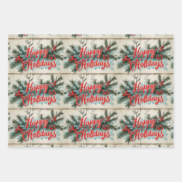 Retro Vintage Christmas: Mid Century Yuletide 2 Geschenkpapier Set