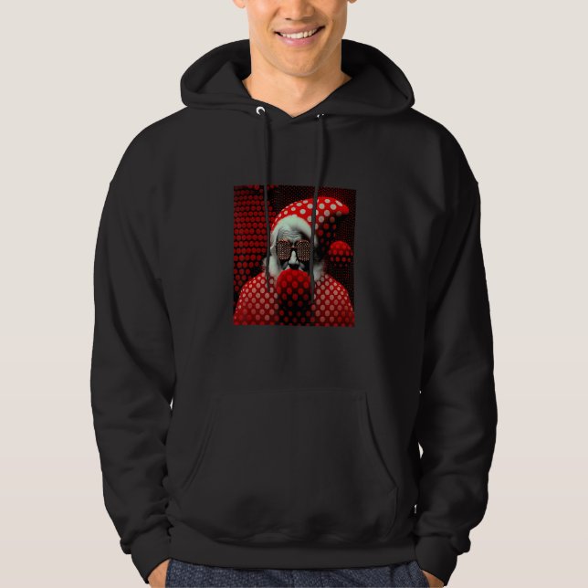 Retro Vintage Christmas Santa Claus Patterns Funny Hoodie (Vorderseite)