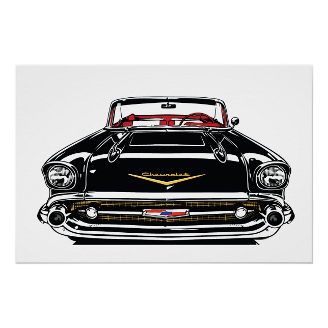 Retro Vintage Classic Car Front Pop Art Poster (Vorderseite)