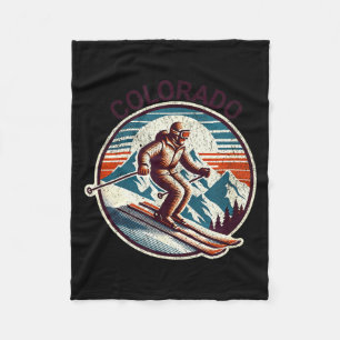 Retro vintage colorado Skigebiet Wintersport Skifa Fleecedecke