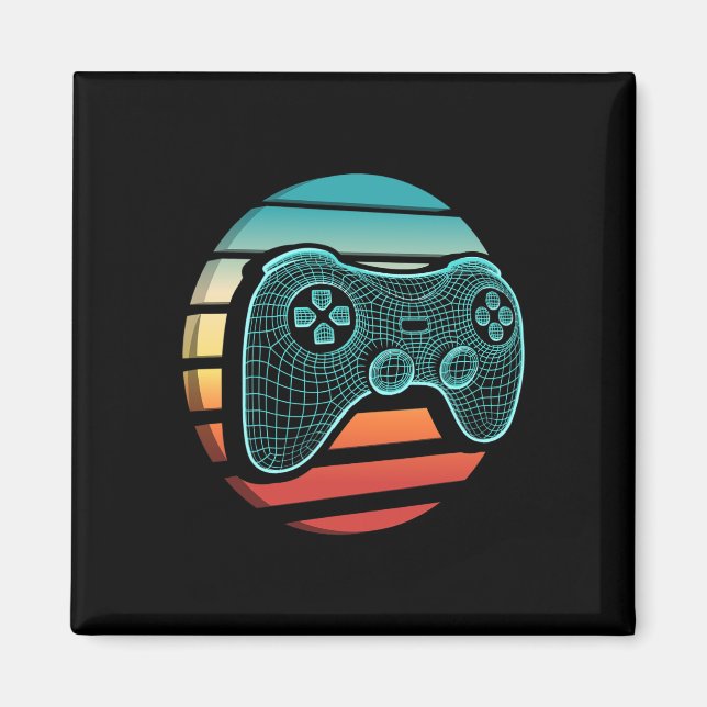 Retro-Vintage-Computerspiel-Controller Gamer Sonne Magnet (Vorne)