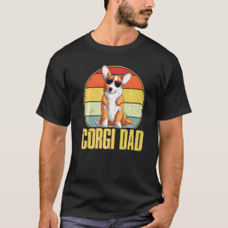 Retro Vintage Corgi Vater Hund Besitzer Glückliche T-Shirt