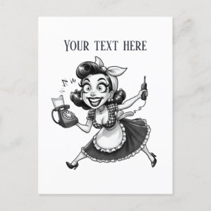 retro vintage Dame Text hinzufügen  Postkarte