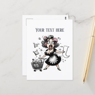 retro vintage Dame Text hinzufügen  Postkarte