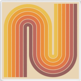 Retro-Vintage-Design im geometrischen Stil der 70e Aufkleber