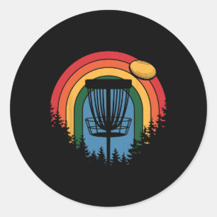 Retro Vintage Disc Golf _2 Runder Aufkleber