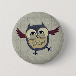 Retro Vintage Eule Button