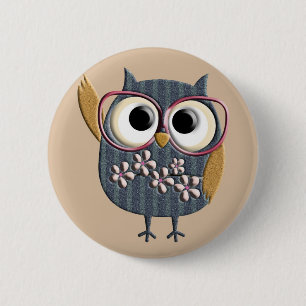Retro Vintage Eule Button