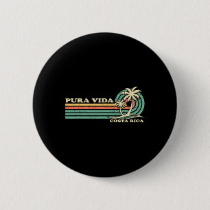 Retro Vintage Family Vacation Costa Rica Pura Vida Button